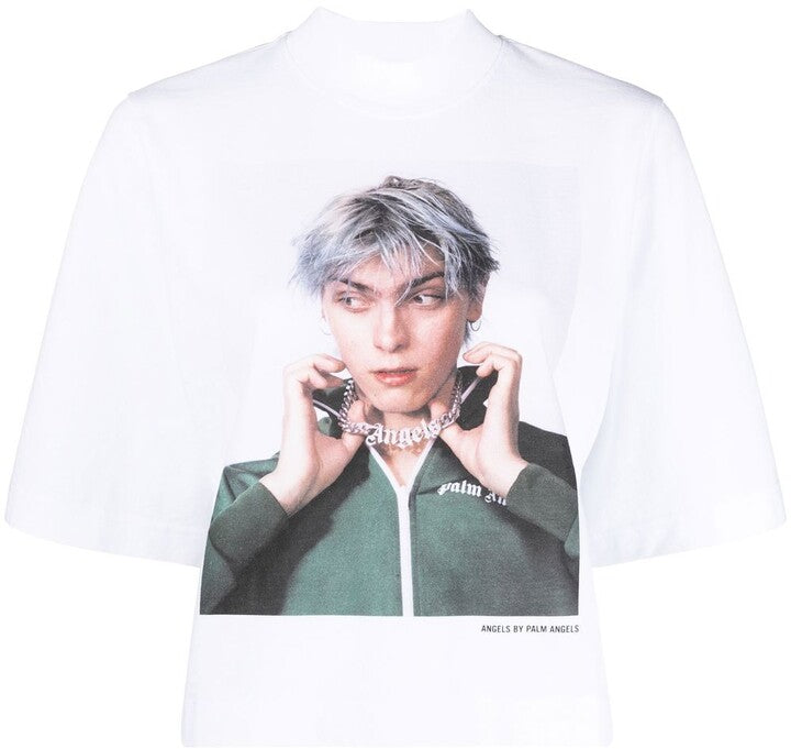 Palm Angels Sims x palm fitted tee white