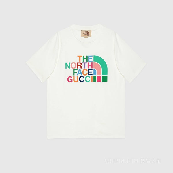 Gucci X The North Face T-Shirt Ivory/Multicolor Gucci X تي شيرت الوجه الشمالي عاجي / متعدد الألوان