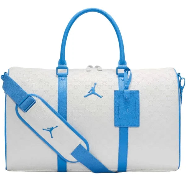 جوردان مونوغرام حقيبة واق من المطر أبيض أزرق Jordan Monogram Duffle Bag White Blue