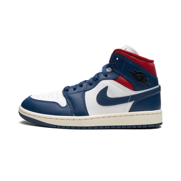 Jordan 1 Mid French Blue Gym Red (Women's) جوردان 1 ميد فرينش بلو جيم أحمر (للسيدات)