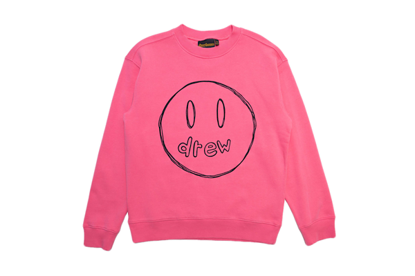 Drew house sketch mascot crewneck hot pink درو منزل رسم التميمة المستديرة الوردي الساخن