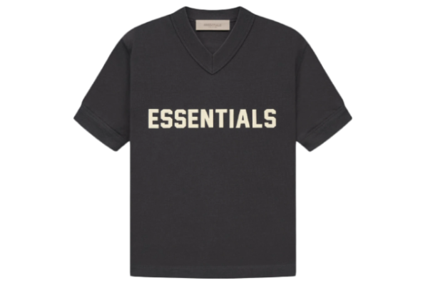 Fear of God Essentials Kids V-Neck T-shirt Iron الخوف من الله أساسيات الاطفال الخامس الرقبة تي شيرت الحديد