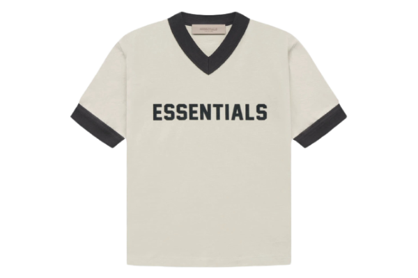 Fear of God Essentials Kids V-Neck T-shirt Wheat الخوف من الله أساسيات الاطفال الخامس الرقبة تي شيرت القمح