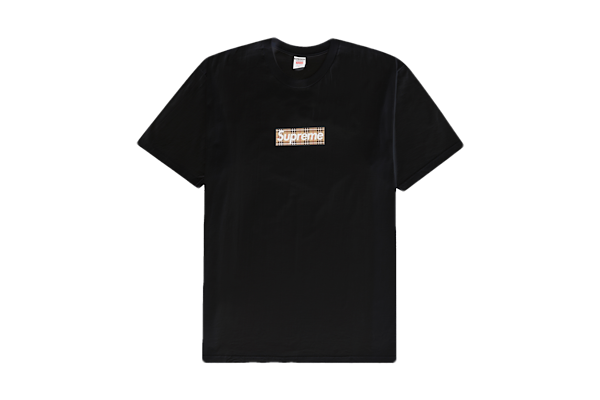 Supreme Burberry Box Logo Tee Black سوبريم بربري بوكس تي شيرت باللون الأسود