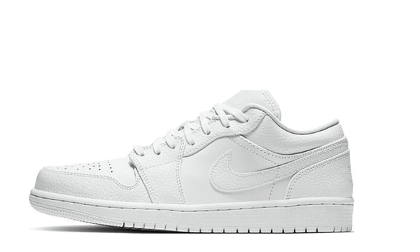 Jordan 1 Low Triple White Tumbled Leather جوردان 1 جلد أبيض منخفض ثلاثي