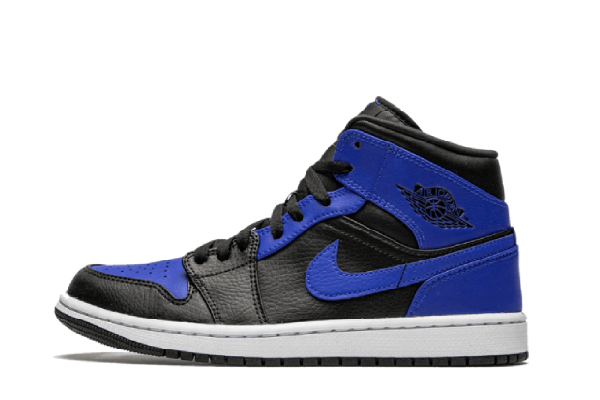 Jordan 1 Mid Hyper Royal Tumbled Leather جوردان 1 ميد هايبر رويال جلد متقلب