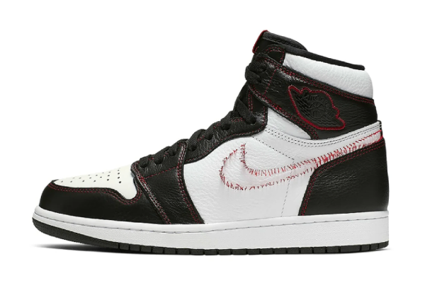 Jordan 1 Retro High Defiant White Black Gym Red جوردان 1 ريترو هاي ديفيانت وايت بلاك جيم أحمر