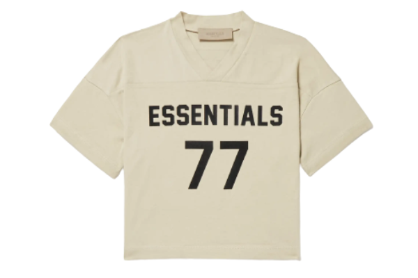 Fear of God Essentials Football 77 T-shirt Wheat أساسيات الخوف من الله كرة القدم 77 تي شيرت قمح